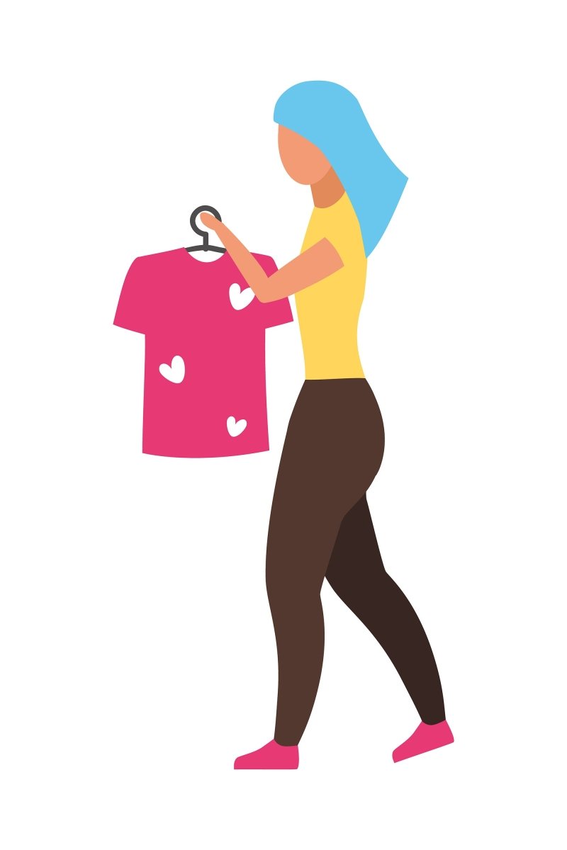 Shopping flat concept illustration set