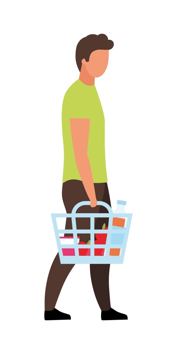 Shopping flat concept illustration set