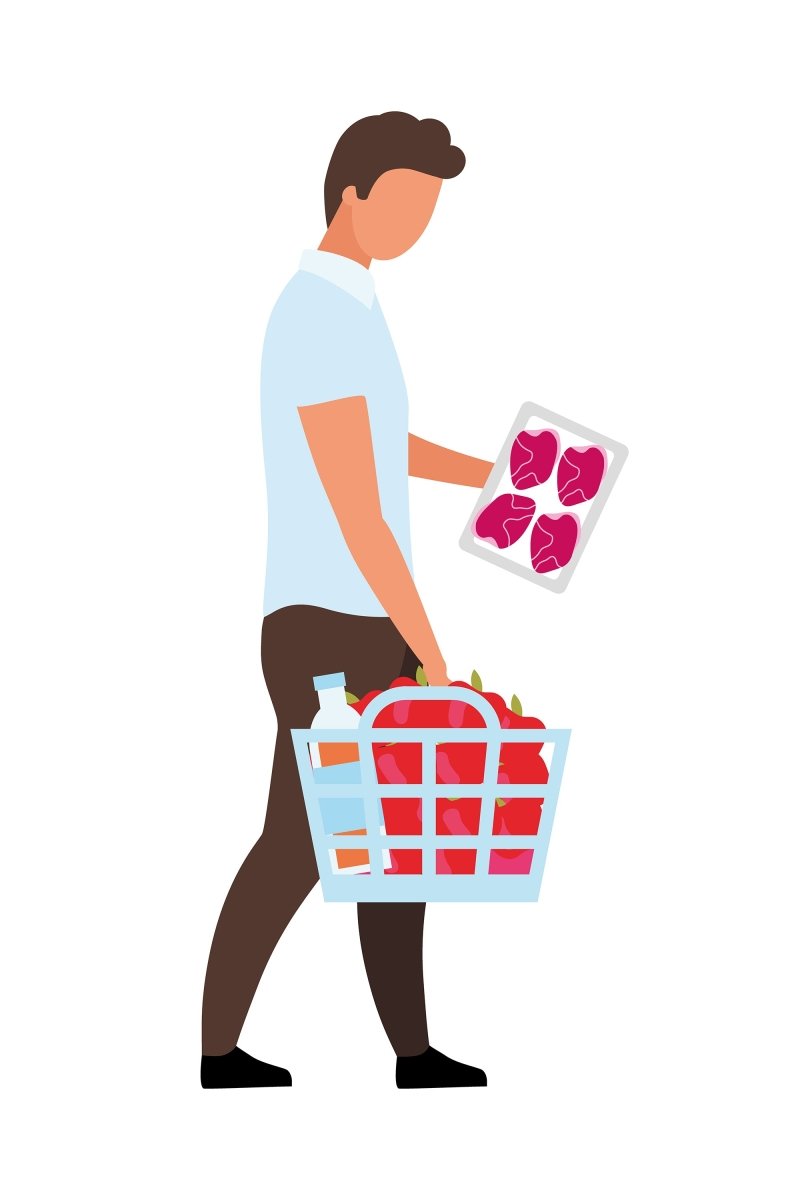 Shopping flat concept illustration set