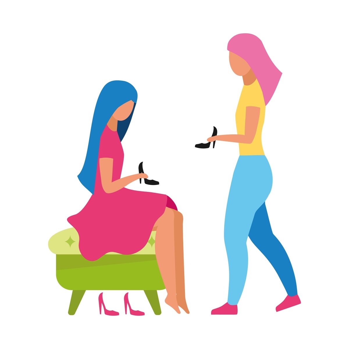 Shopping flat concept illustration set