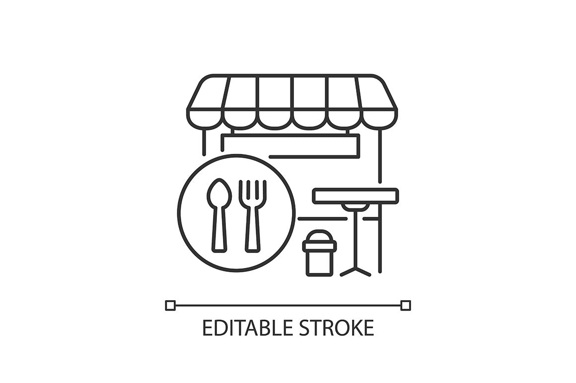 Shopping mall categories pixel perfect linear icons set