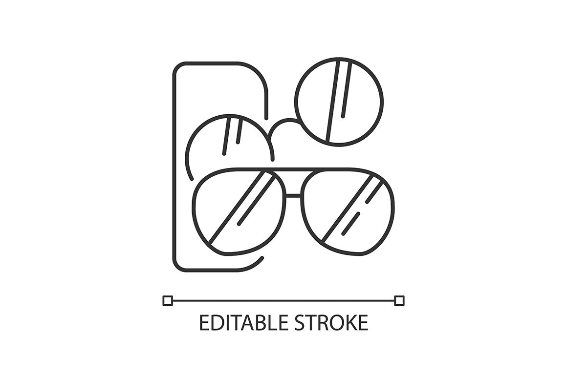 Shopping mall categories pixel perfect linear icons set