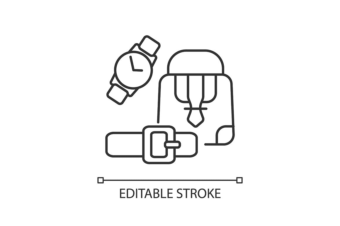Shopping mall categories pixel perfect linear icons set