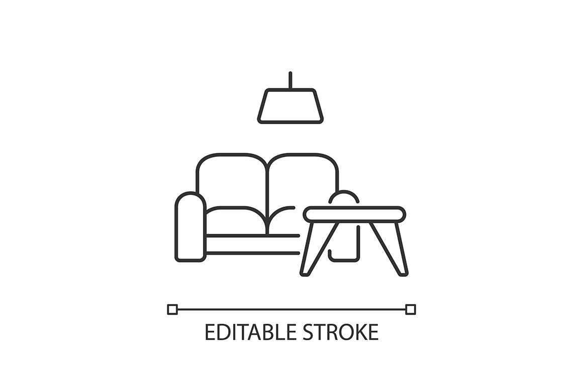 Shopping mall categories pixel perfect linear icons set