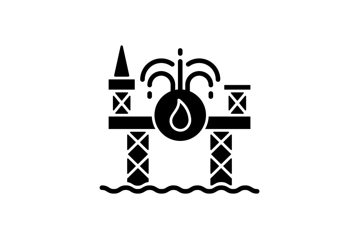 Singapore national symbols black glyph icons set