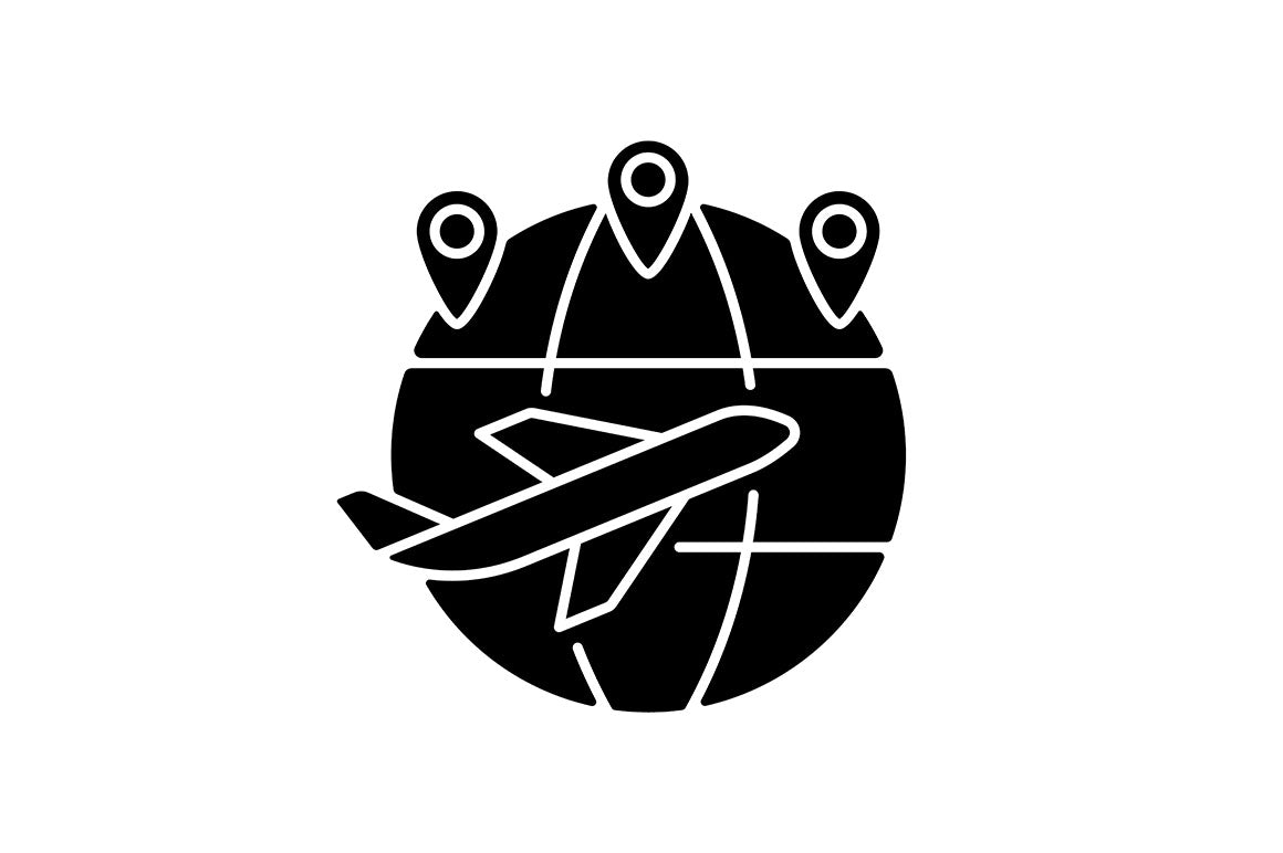 Singapore national symbols black glyph icons set