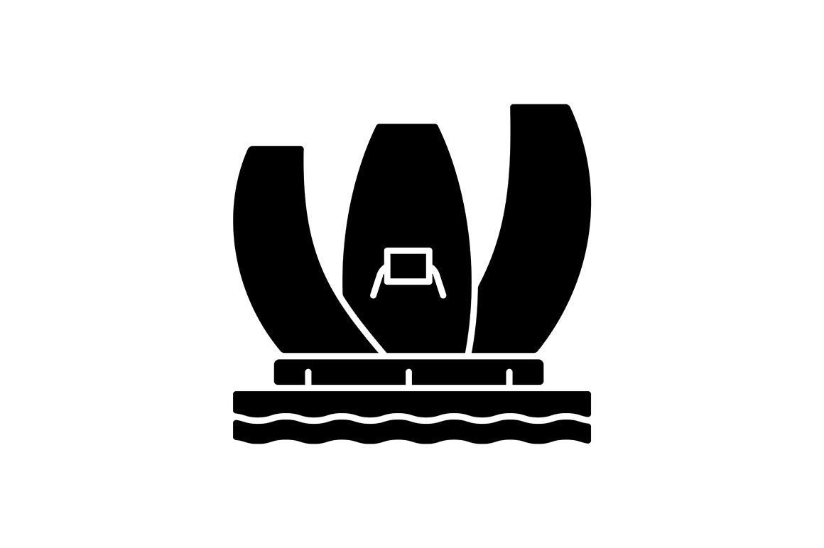 Singapore national symbols black glyph icons set