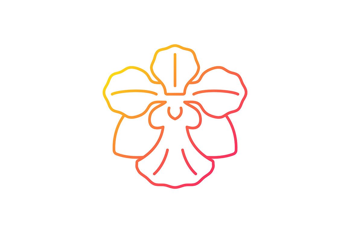 Singapore national symbols gradient icons set for dark and light mode