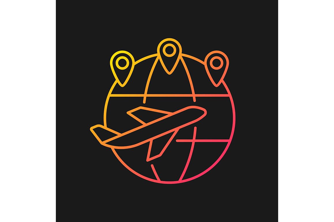 Singapore national symbols gradient icons set for dark and light mode