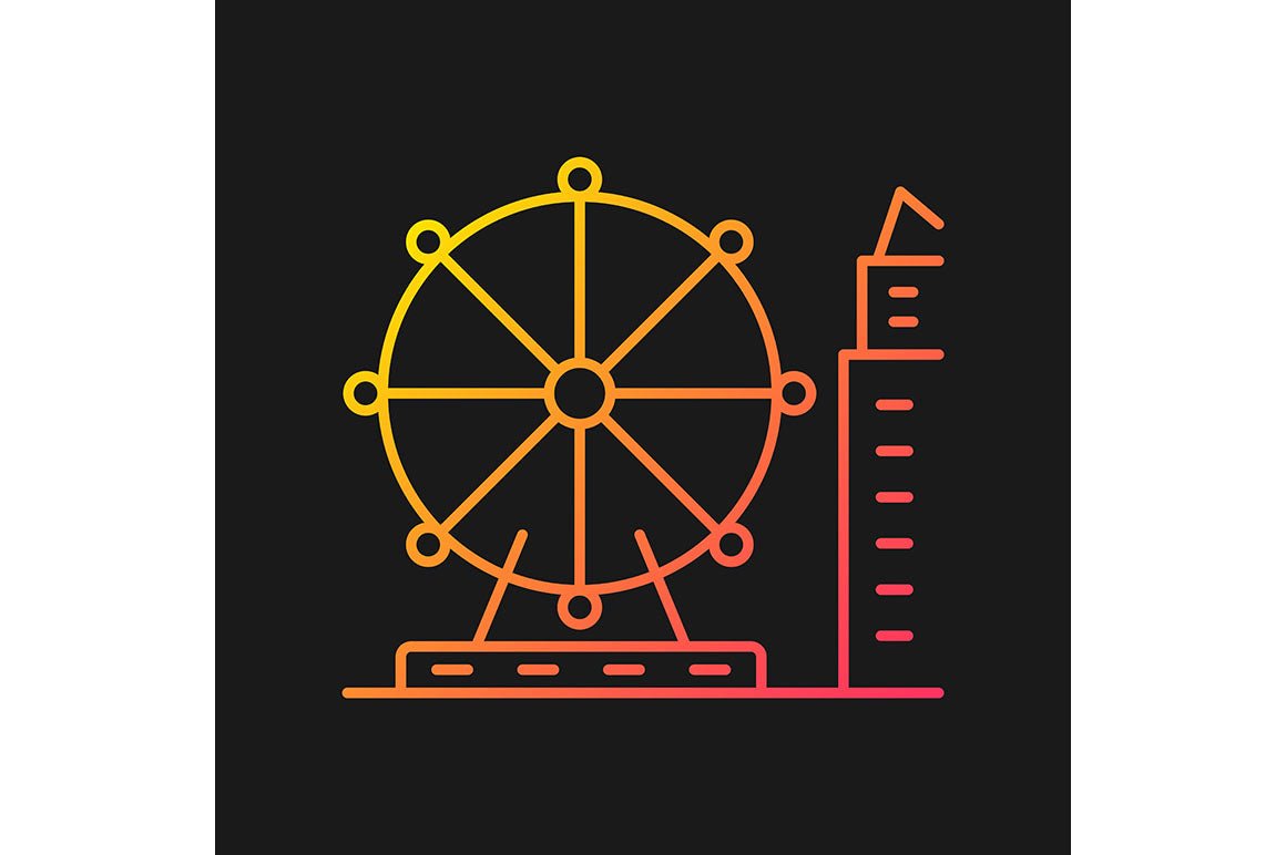 Singapore national symbols gradient icons set for dark and light mode
