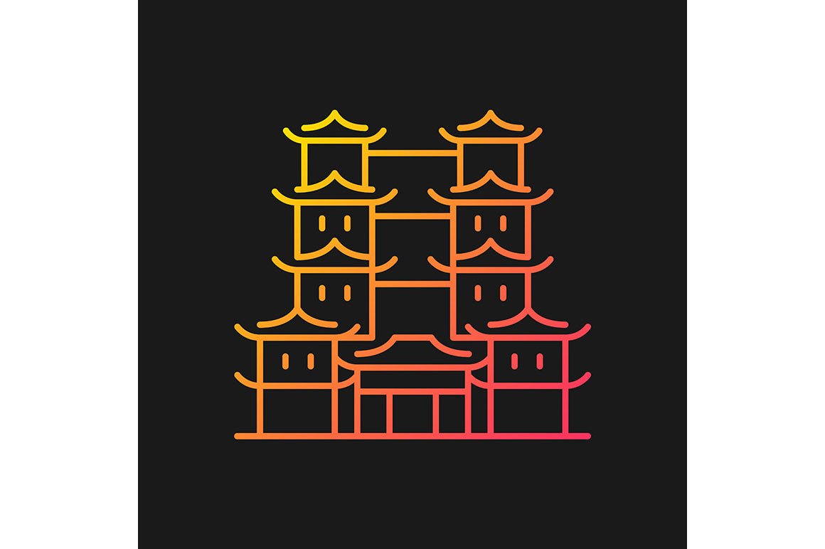 Singapore national symbols gradient icons set for dark and light mode