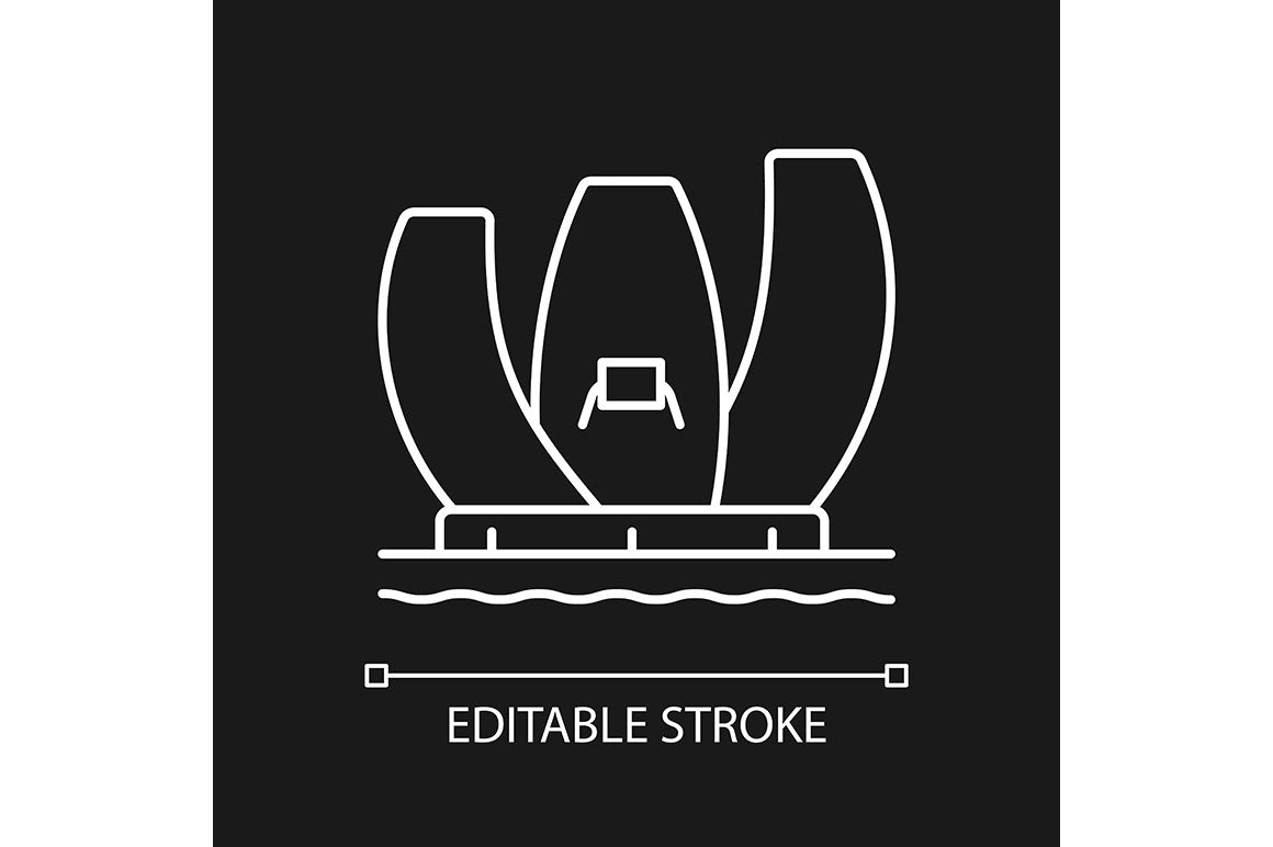 Singapore national symbols linear icons set for dark and light mode
