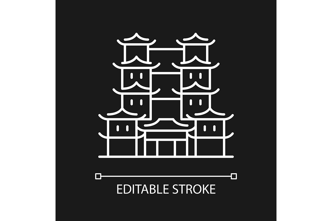 Singapore national symbols linear icons set for dark and light mode