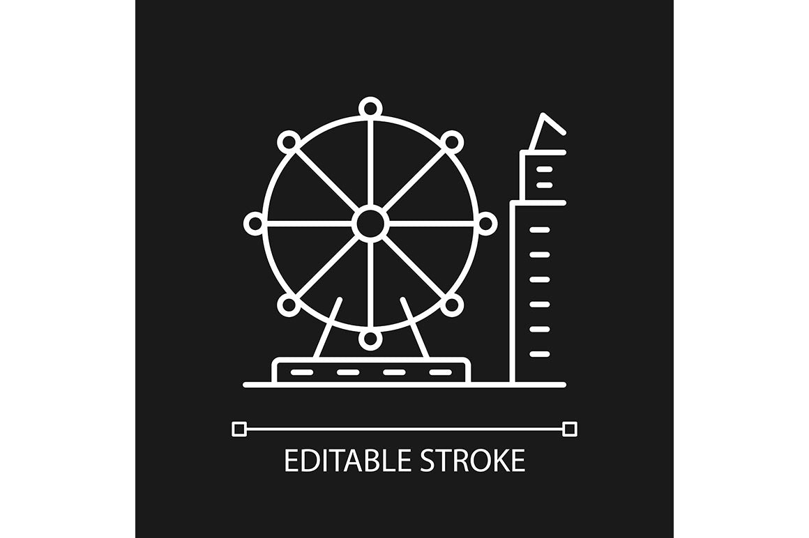 Singapore national symbols linear icons set for dark and light mode