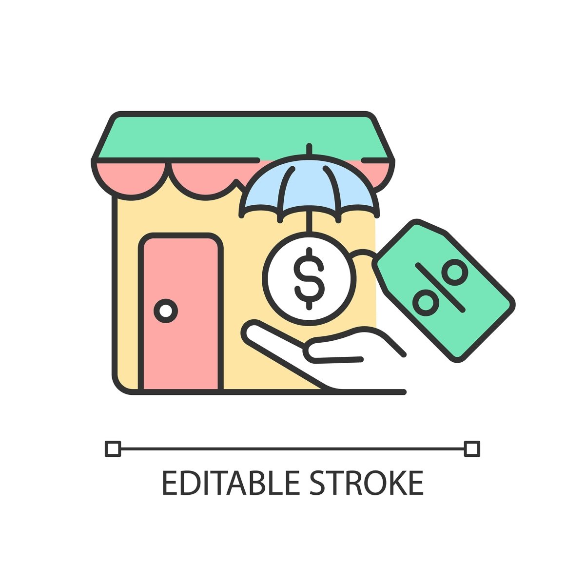 Small business incentives RGB color icons set