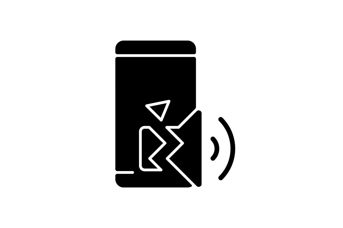 Smartphone repair black glyph icons set on white space