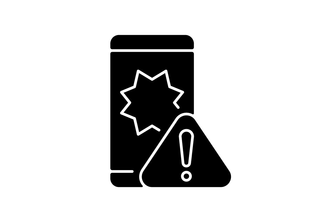 Smartphone repair black glyph icons set on white space