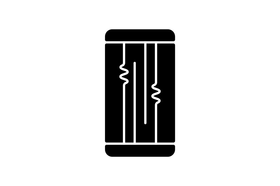 Smartphone repair black glyph icons set on white space