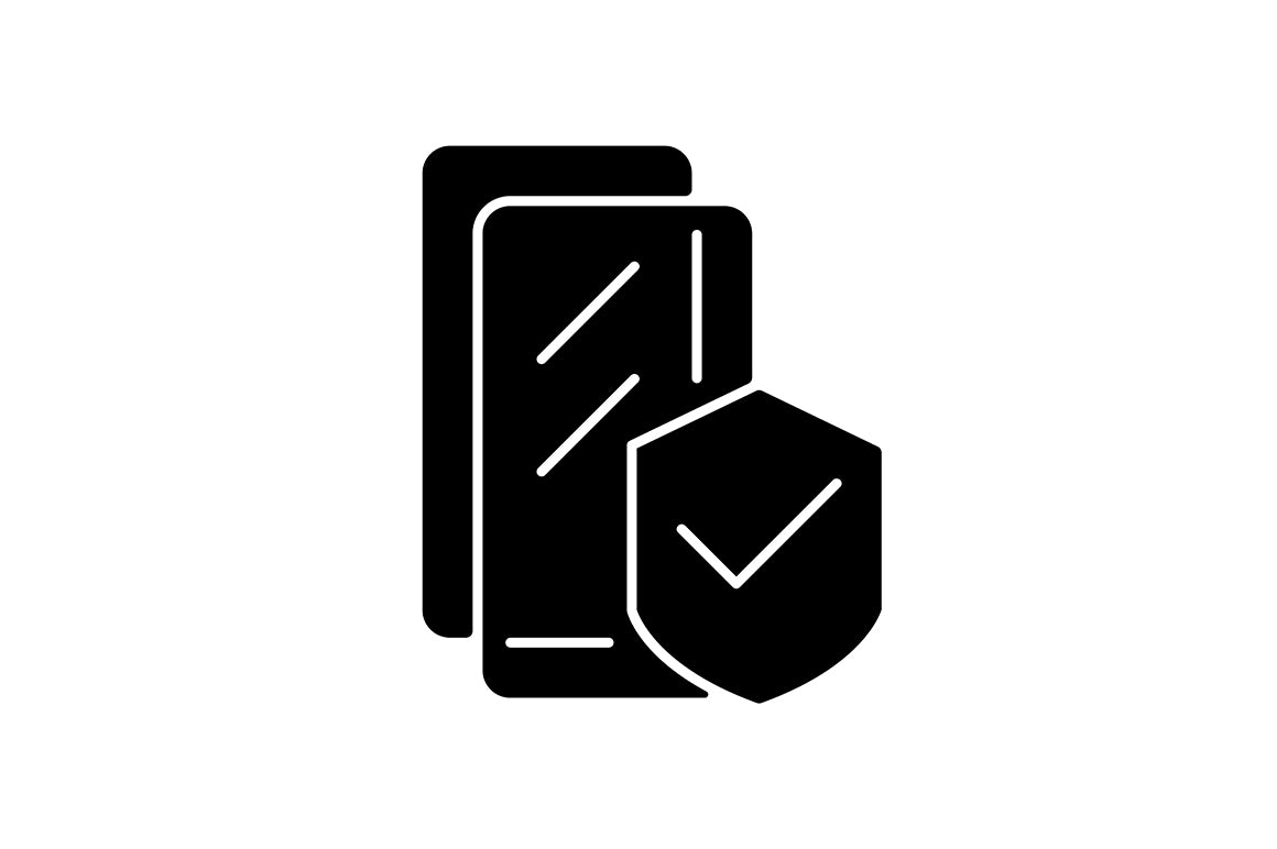Smartphone repair black glyph icons set on white space
