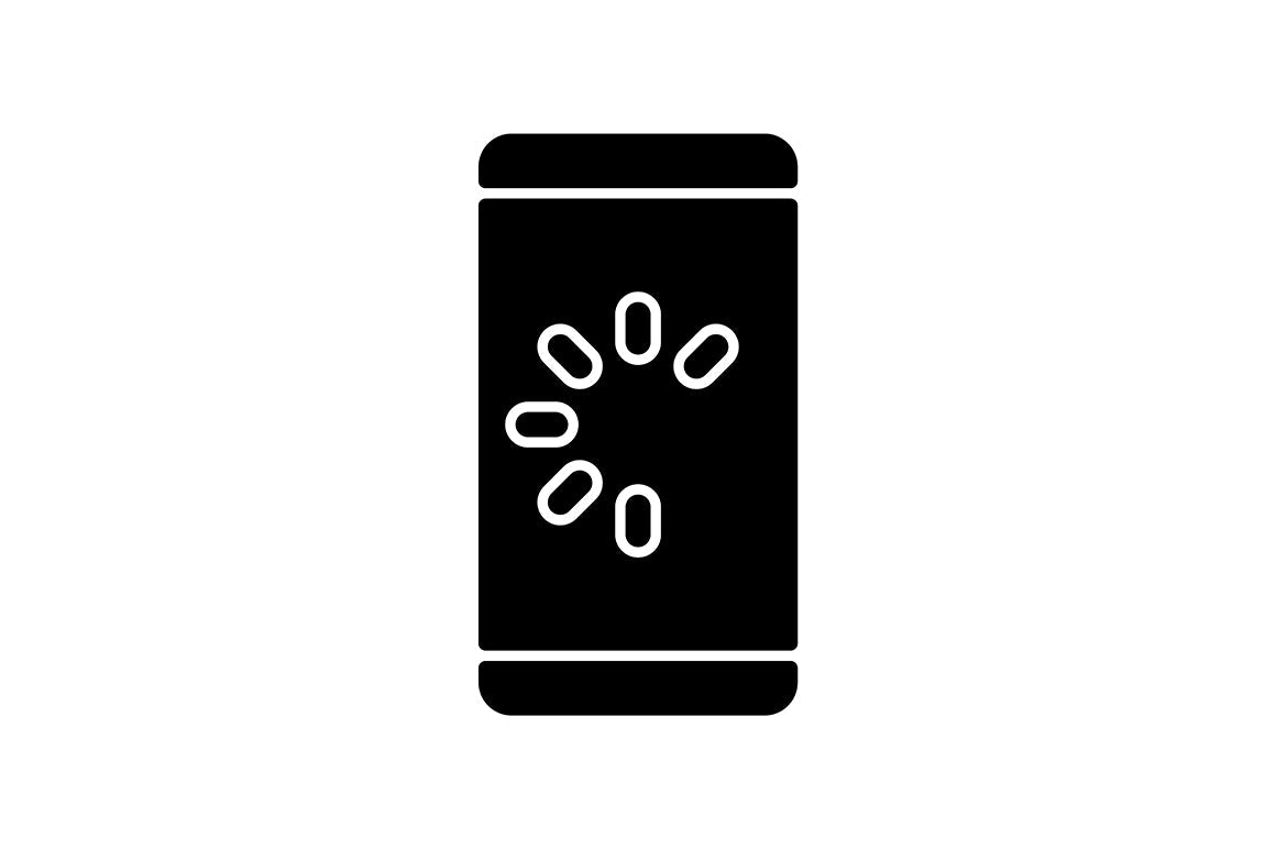 Smartphone repair black glyph icons set on white space
