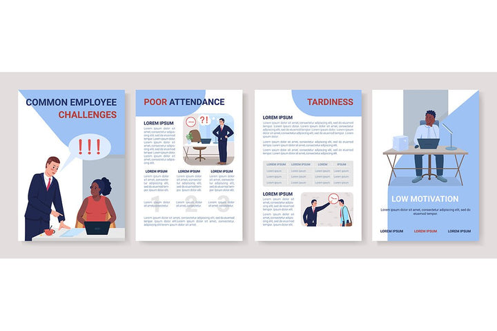 Social challenges at workplace brochure templates