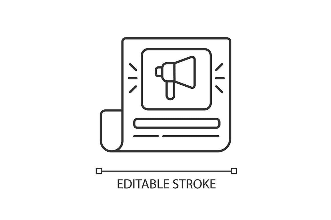 Social media story pixel perfect linear icons set