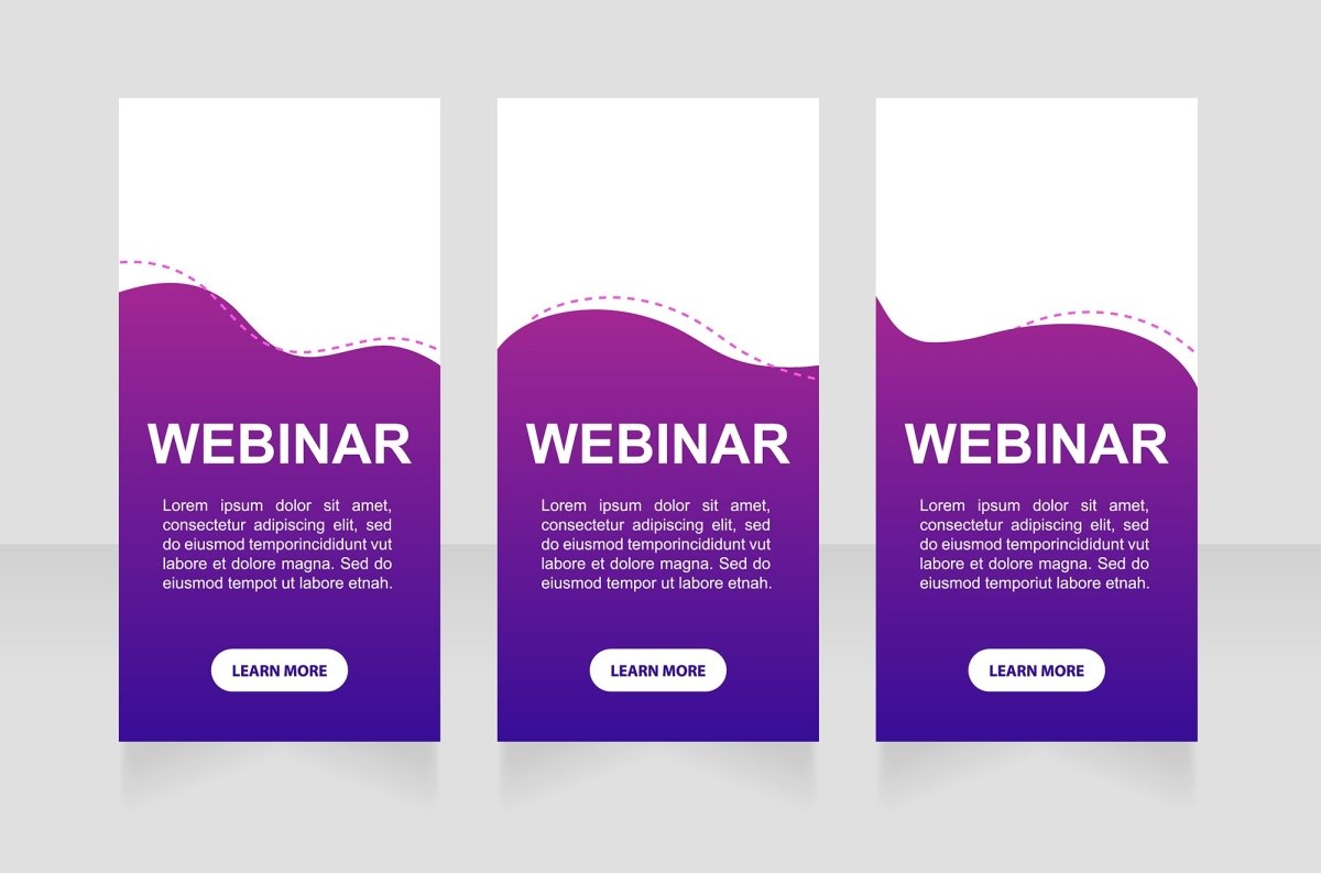Сommunication webinar web banner design template set