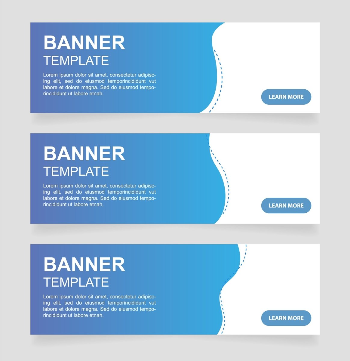 Сommunication webinar web banner design template set