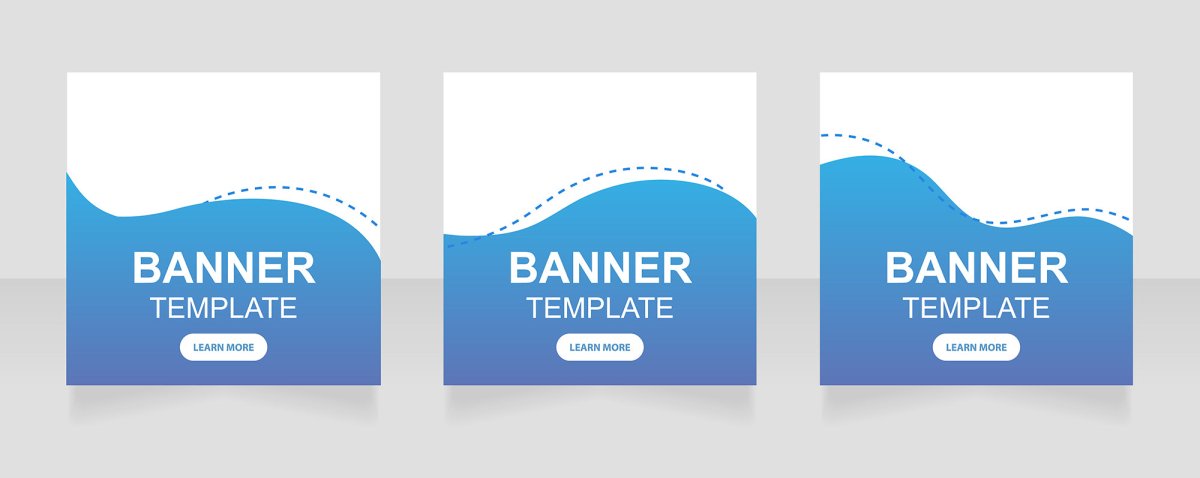 Сommunication webinar web banner design template set
