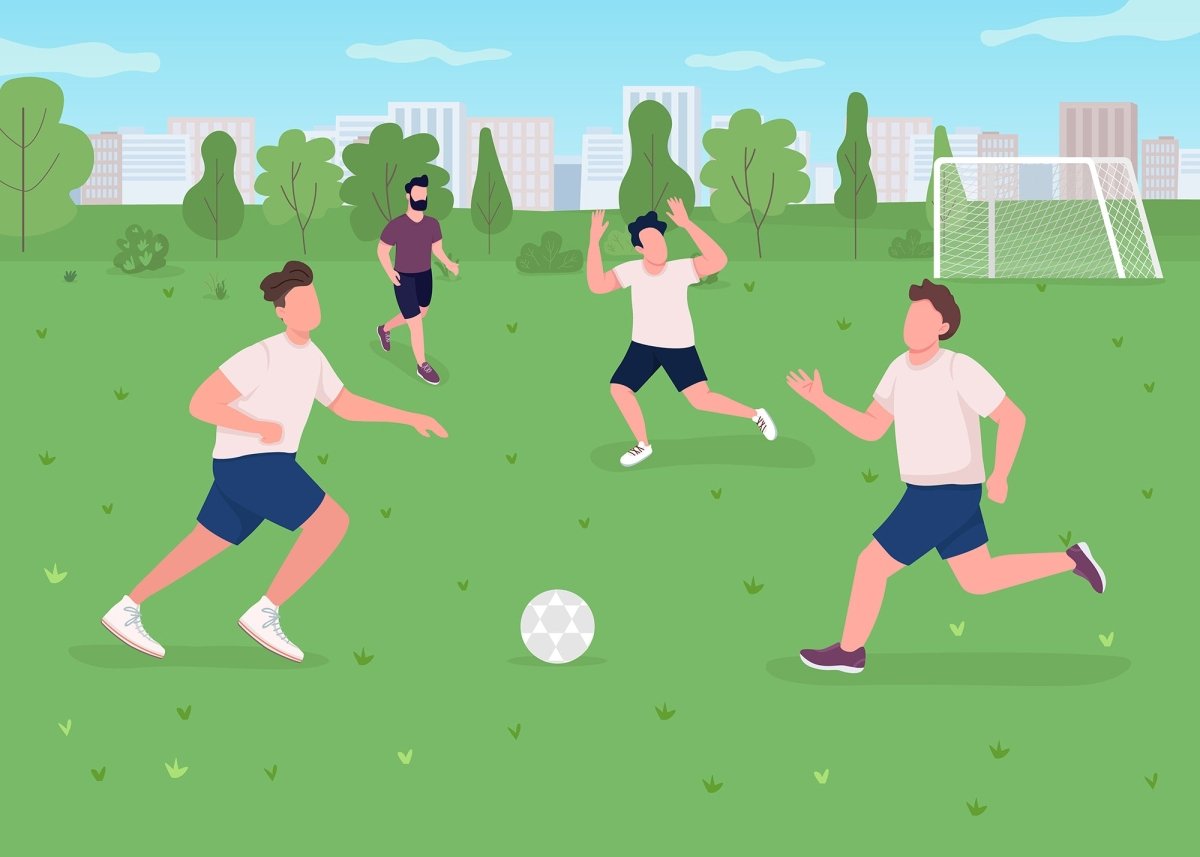 Space for sport flat color vector illustration bundle