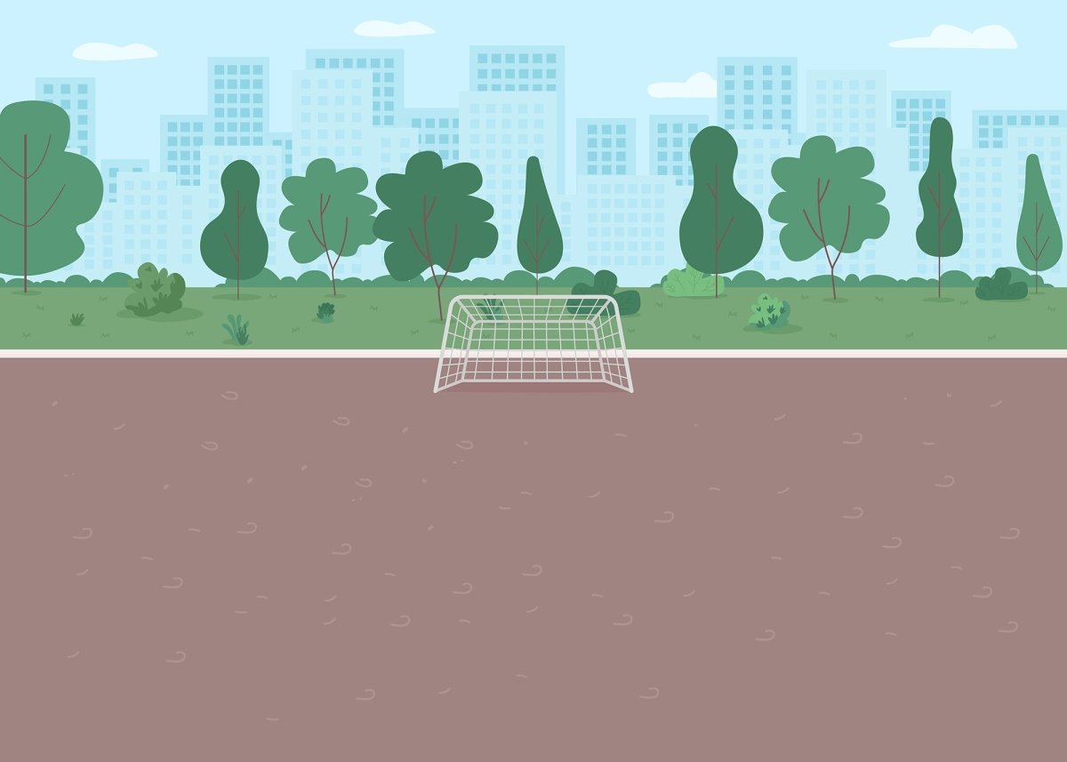 Space for sport flat color vector illustration bundle