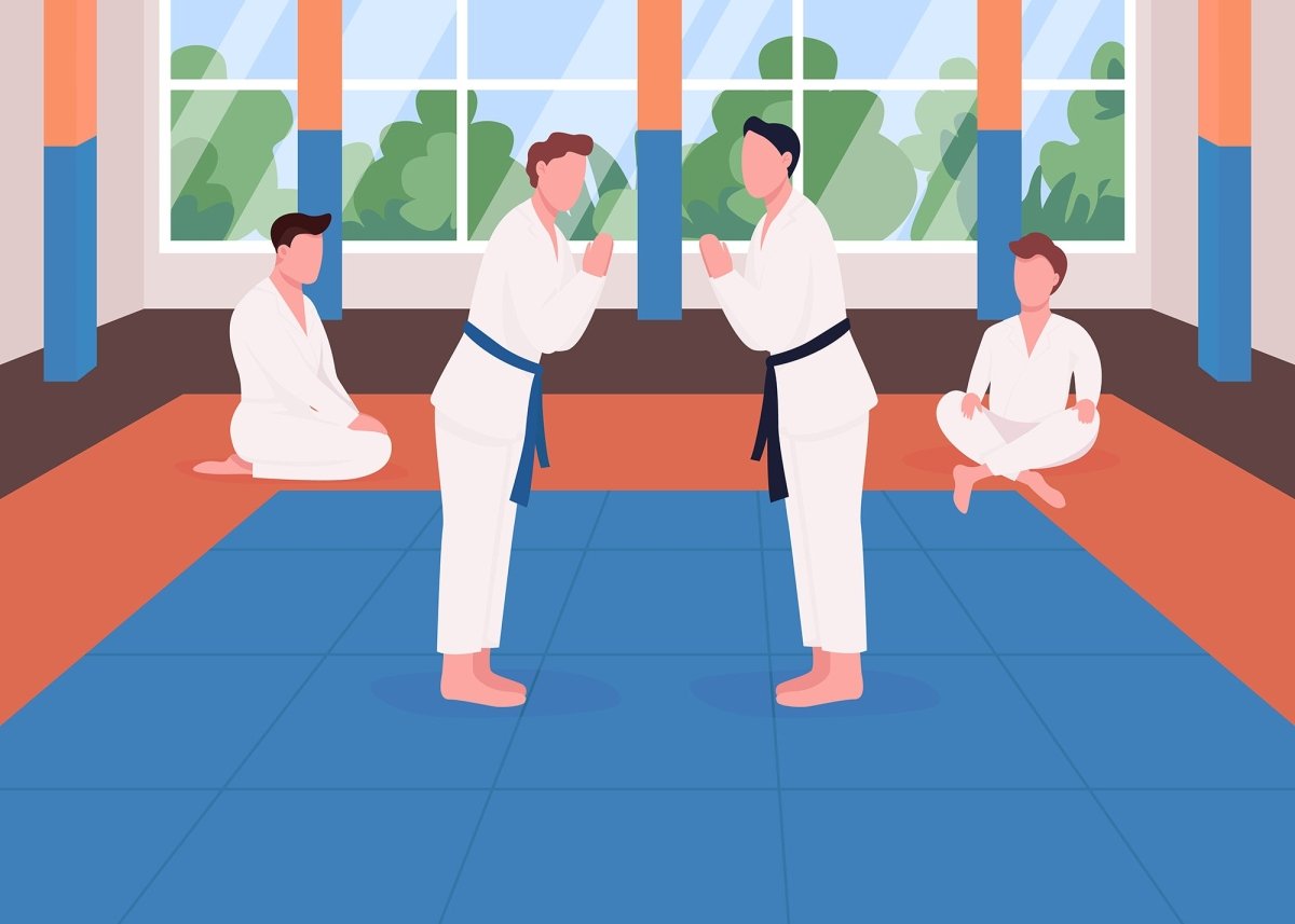 Space for sport flat color vector illustration bundle