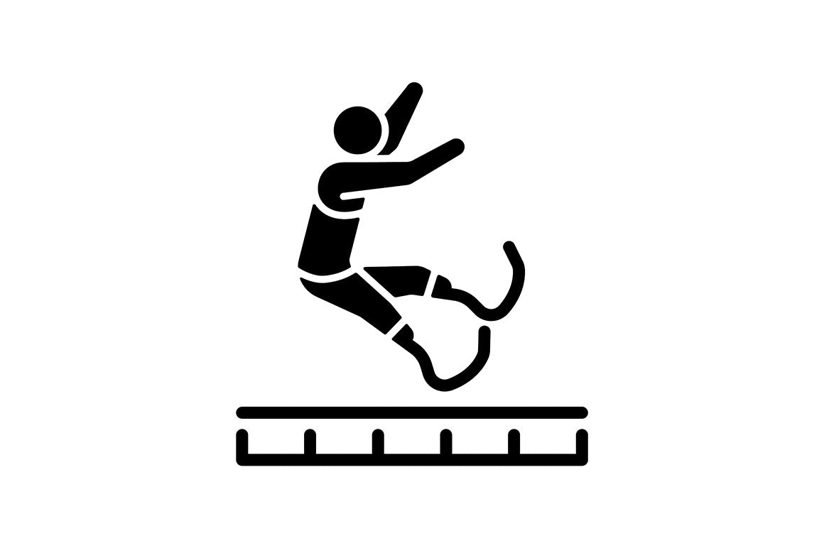 Sport competition black glyph icons set on white space