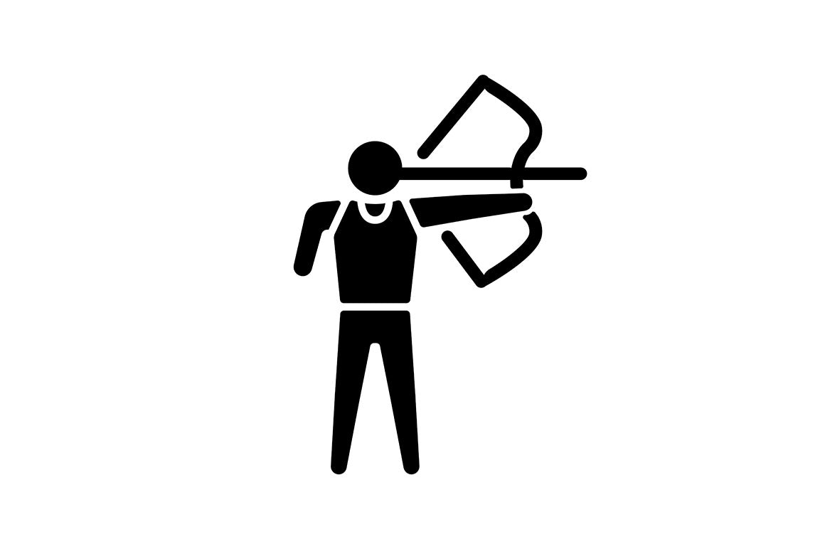 Sport competition black glyph icons set on white space