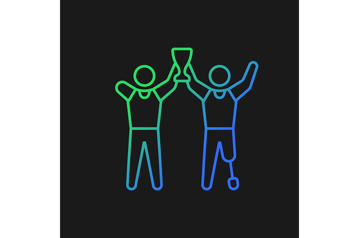 Sport competition gradient icons set for dark and light mode