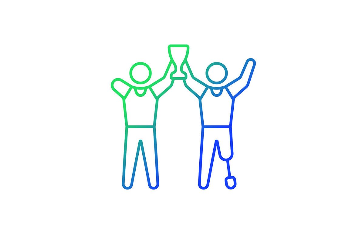 Sport competition gradient icons set for dark and light mode