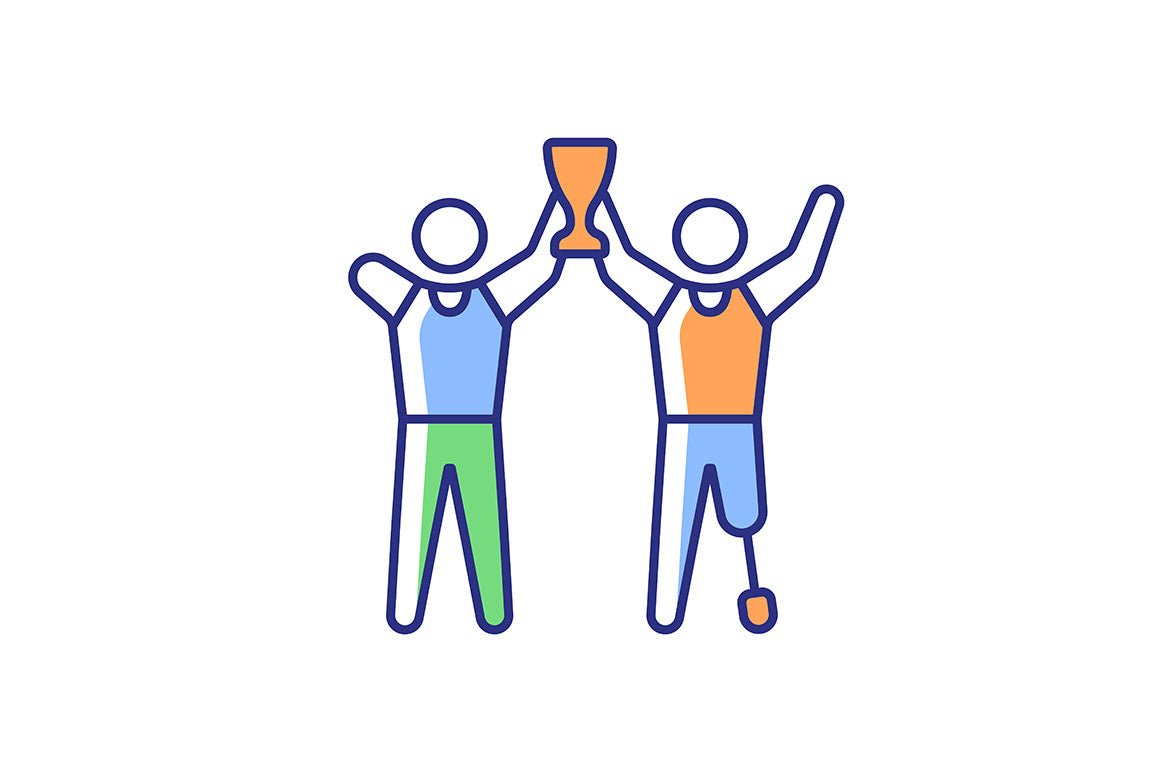 Sport competition RGB color icons set