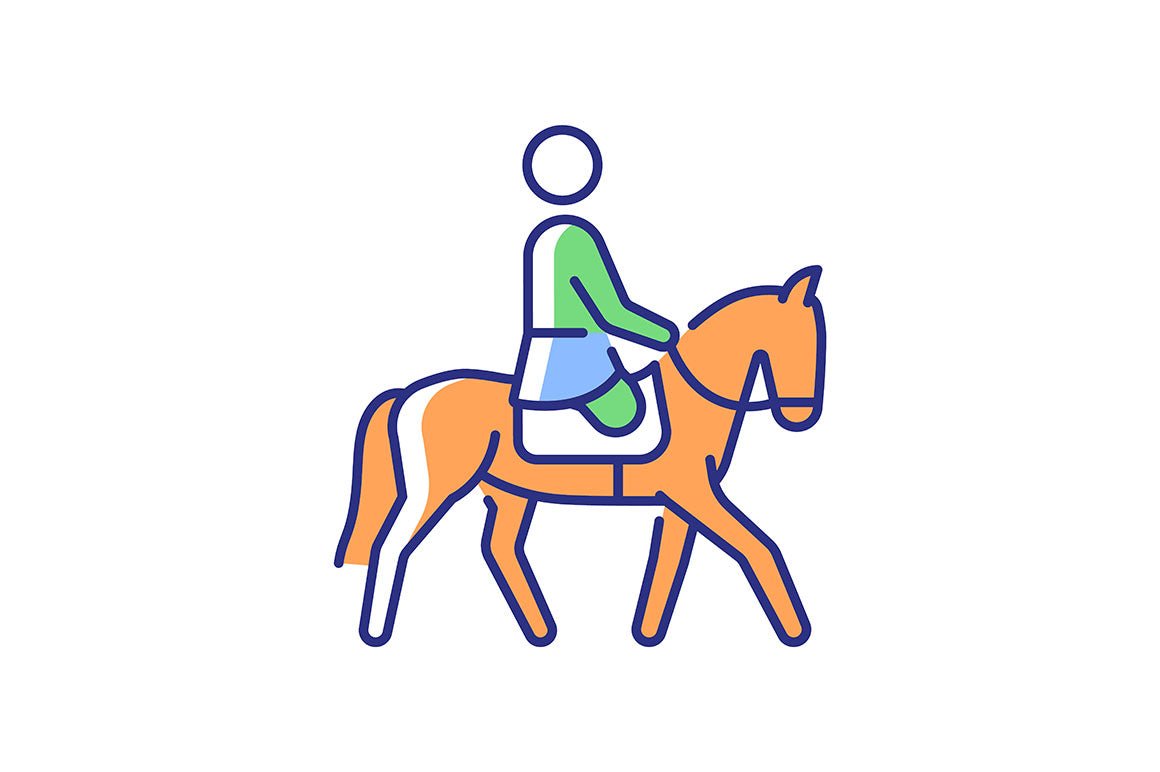 Sport competition RGB color icons set