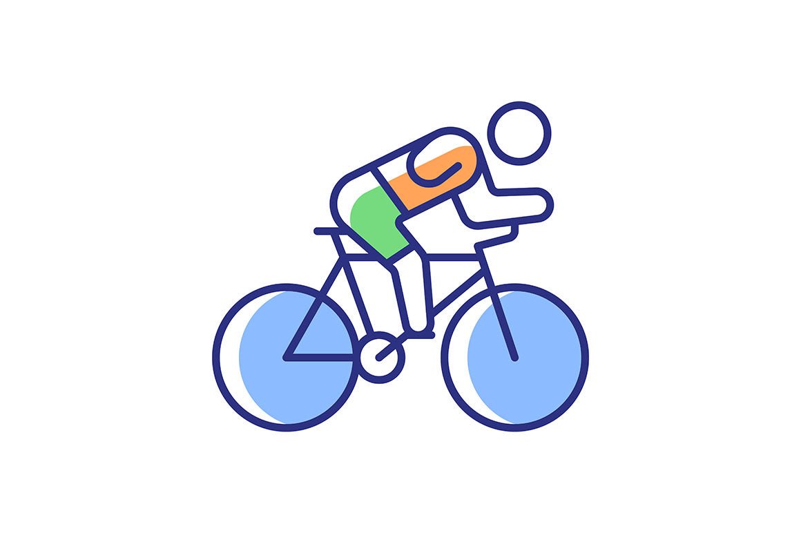 Sport competition RGB color icons set