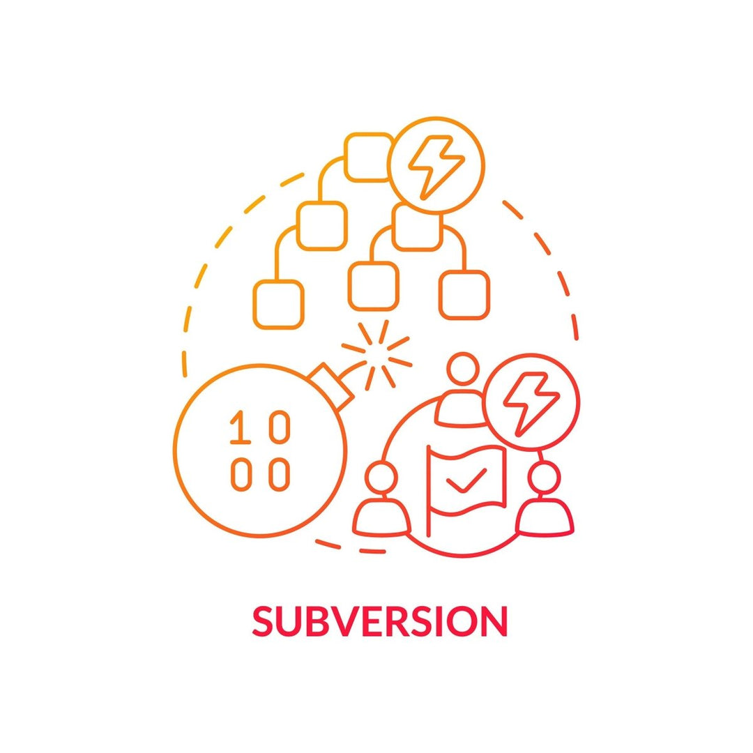 Subversion red gradient concept icon