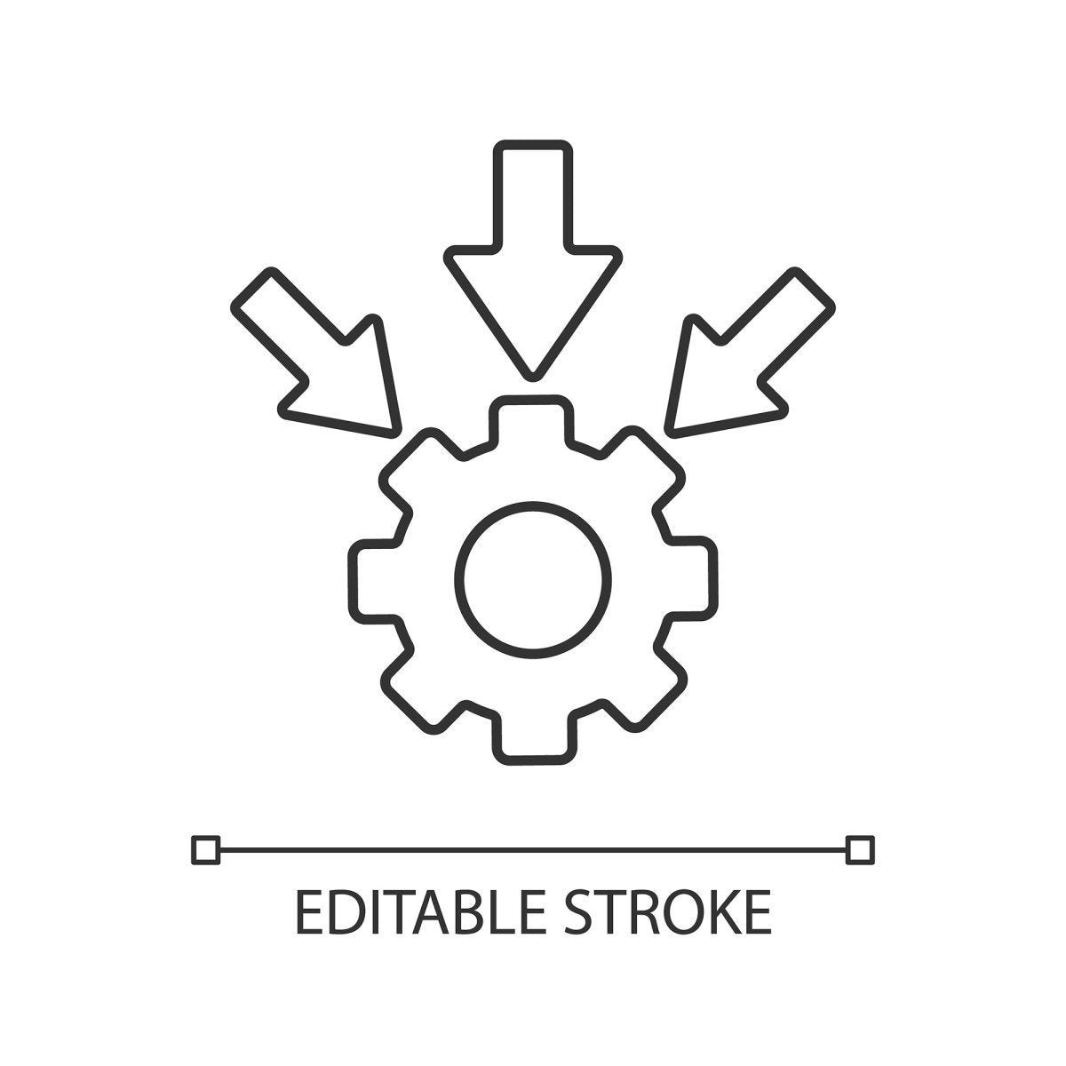 Supply chain management linear icons set
