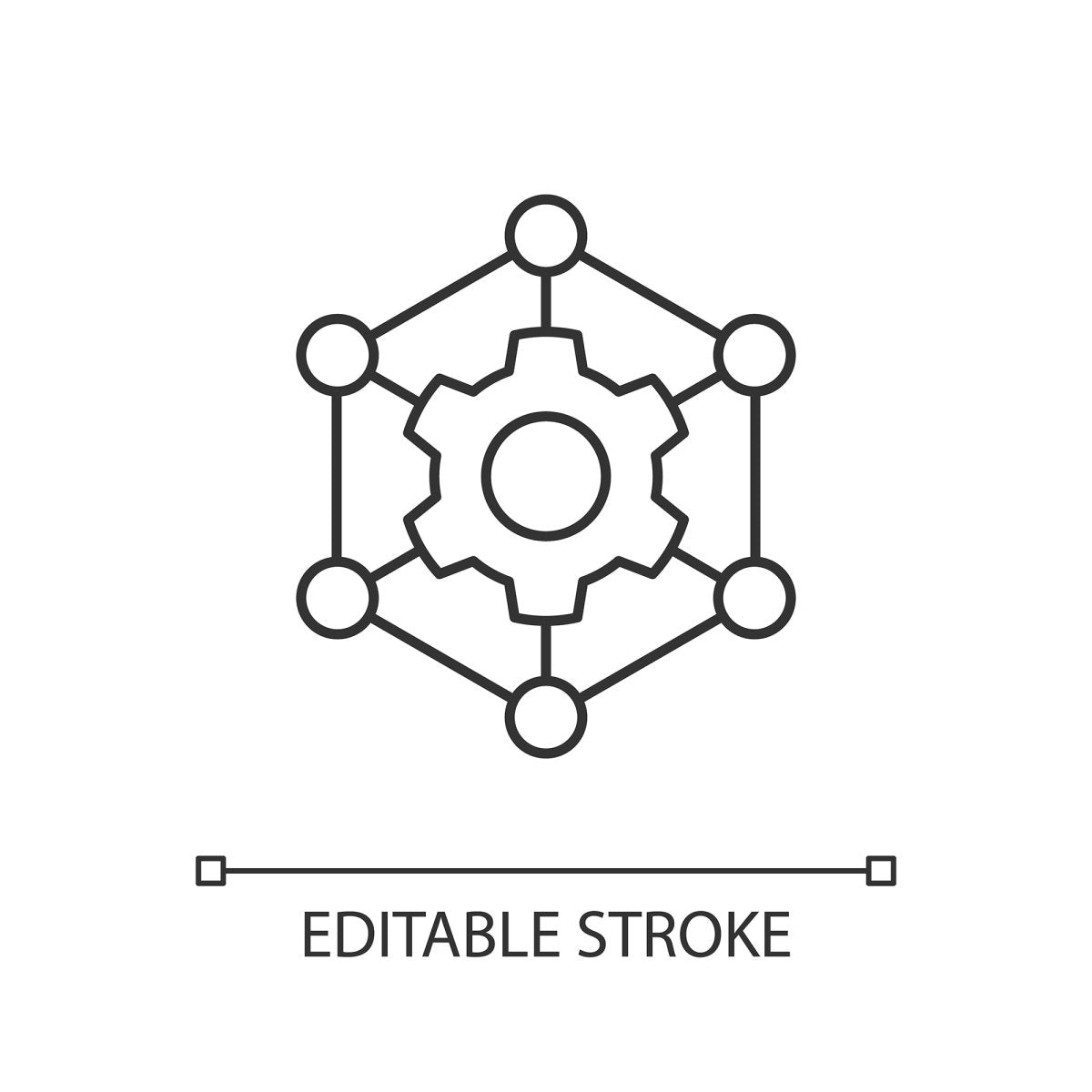 Supply chain management linear icons set