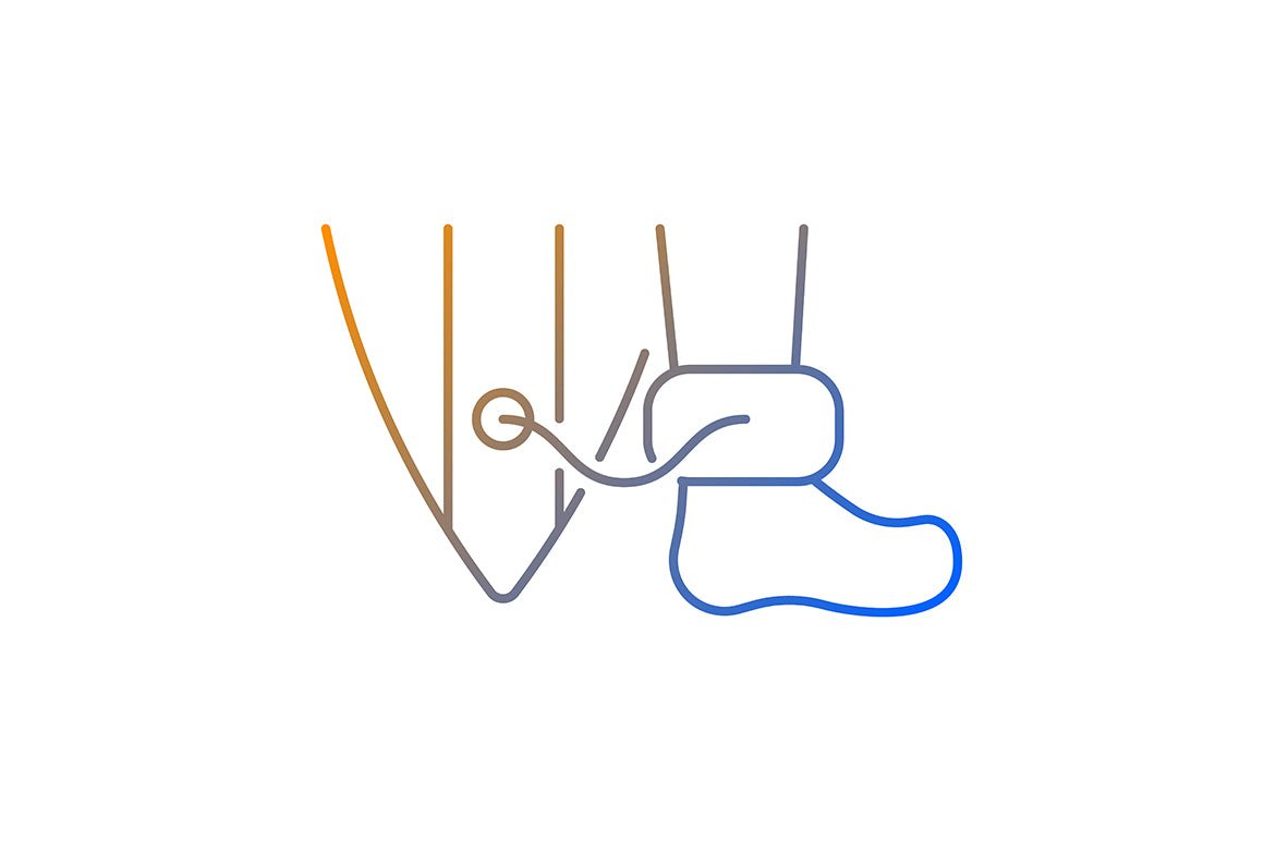 Surfing gradient linear vector icons set