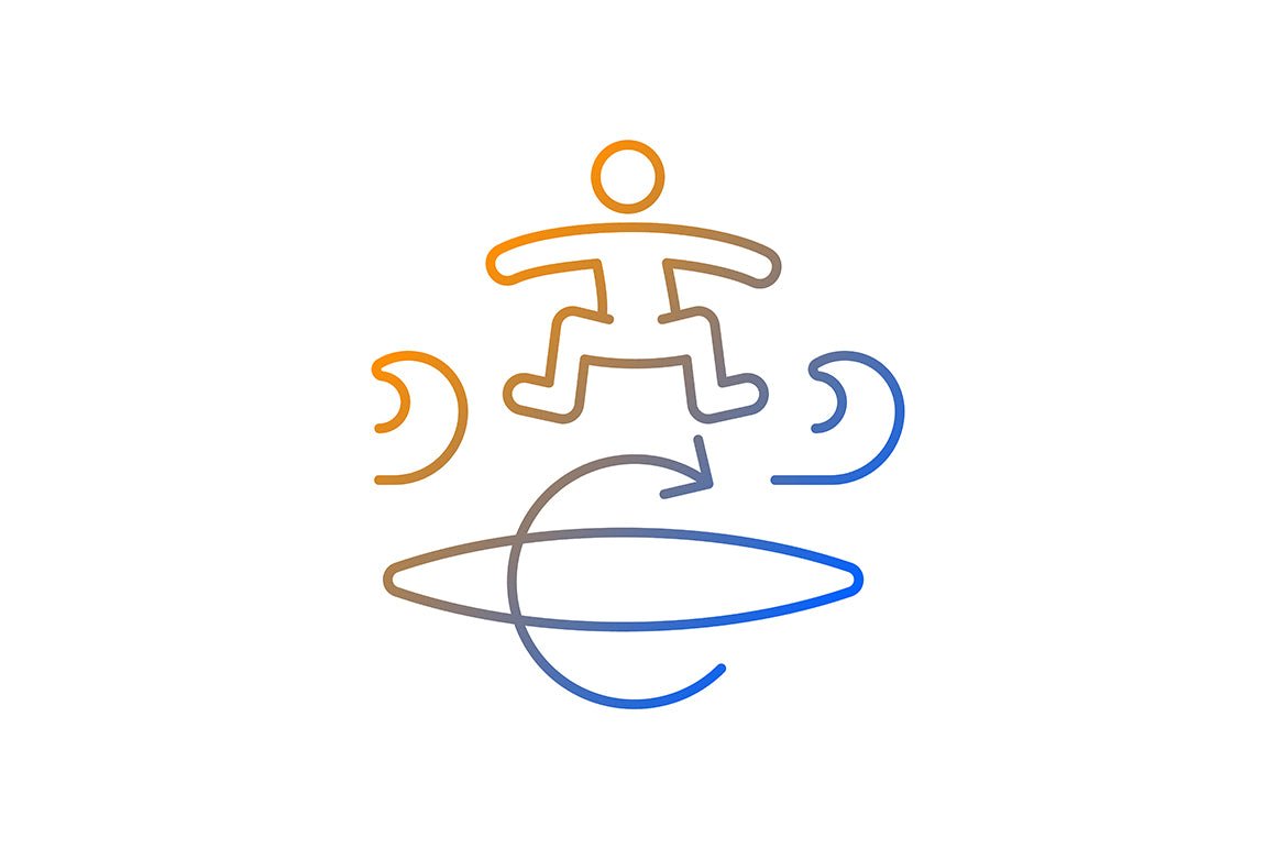 Surfing gradient linear vector icons set