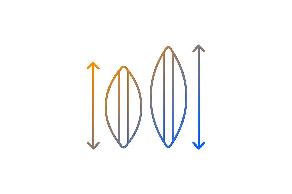 Surfing gradient linear vector icons set