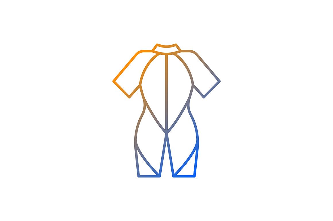 Surfing gradient linear vector icons set