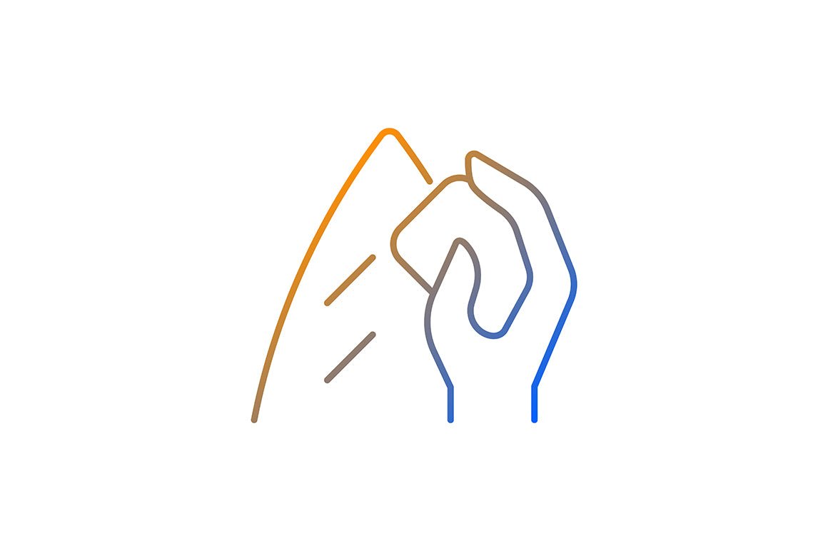 Surfing gradient linear vector icons set