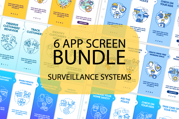 Surveillance Systems App Screens Bundle