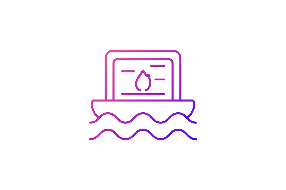 Taiwan gradient linear vector icons set