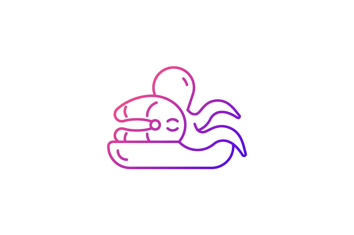Taiwan gradient linear vector icons set